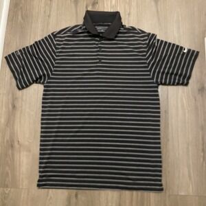 Nike Polo Golf Shirt Men Performance‎ Dri-fit Embroidered Black